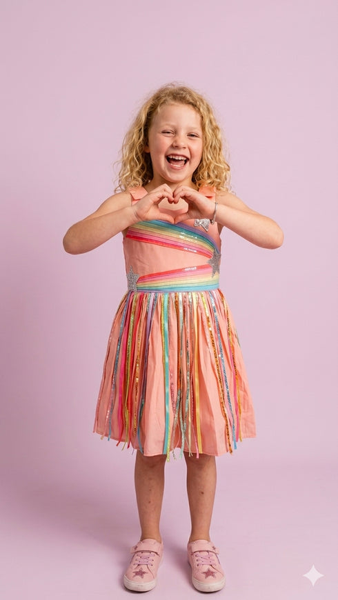 Rainbow Shooting Star Sequin Dress