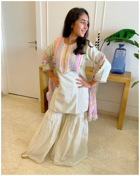 Rainbow Glimmer Sharara Set