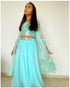 Aqua Glitter Sharara Set