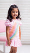 Rainbow + Star Dress in Pink